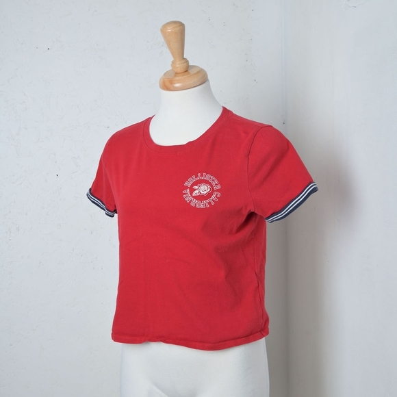 Hollister | red preppy cropped women's t shirt - Picture 11 of 11